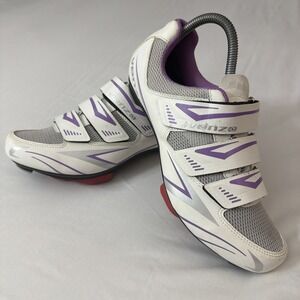 Venzo MX Road Bike Pro Cycling Bicycle Shoes Purple Cleats US Men 6.5‎ Women's 8